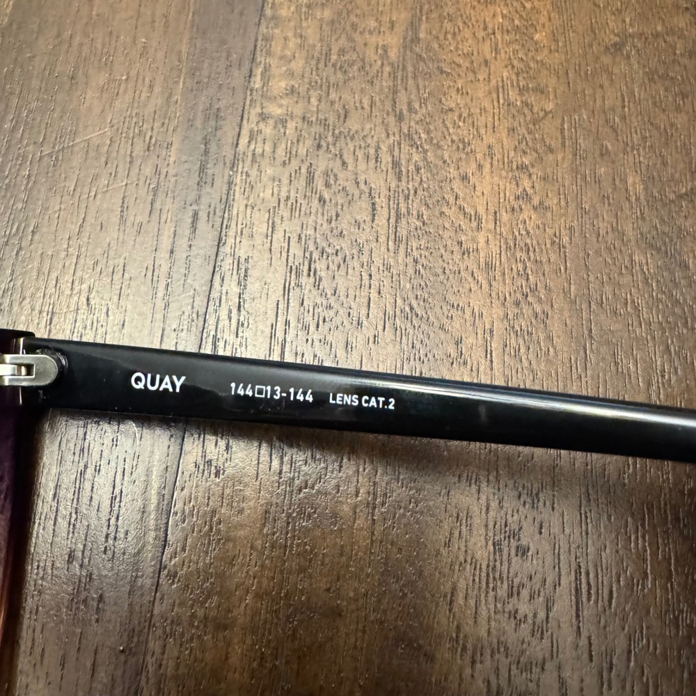 Quay Australia Black to Brown Ombre Cat Eye Sunglasses - Picture 8 of 9